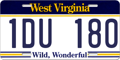 WV license plate 1DU180