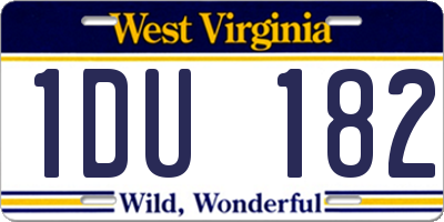 WV license plate 1DU182