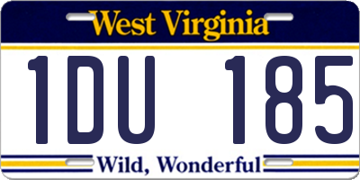 WV license plate 1DU185