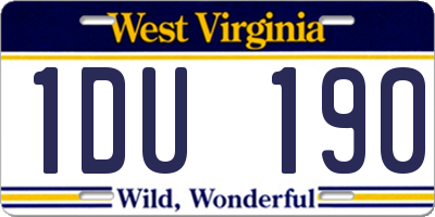 WV license plate 1DU190