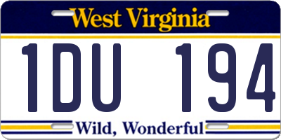 WV license plate 1DU194