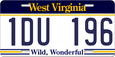 WV license plate 1DU196