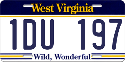 WV license plate 1DU197