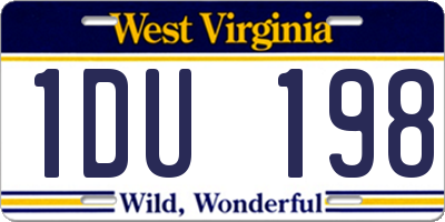 WV license plate 1DU198