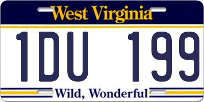 WV license plate 1DU199