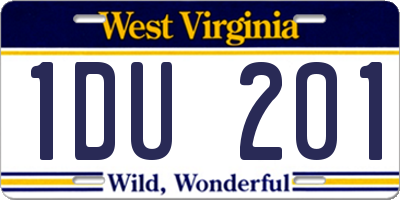 WV license plate 1DU201