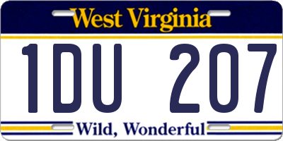 WV license plate 1DU207