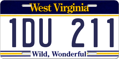 WV license plate 1DU211