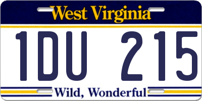 WV license plate 1DU215