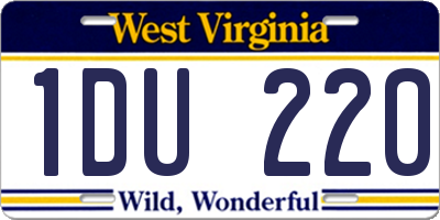 WV license plate 1DU220
