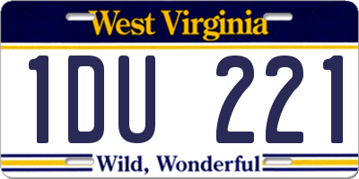 WV license plate 1DU221