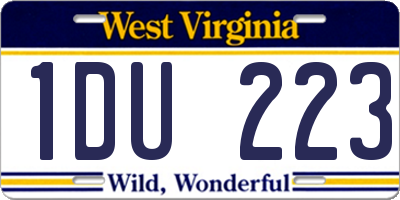 WV license plate 1DU223