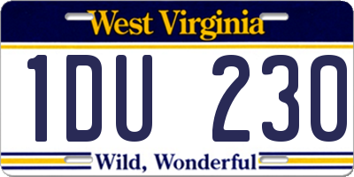 WV license plate 1DU230