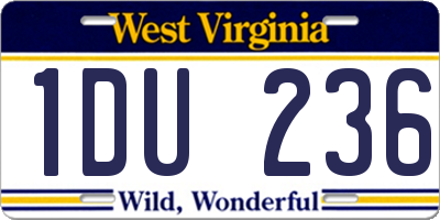 WV license plate 1DU236