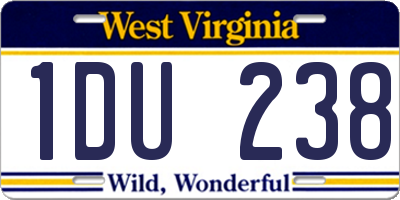 WV license plate 1DU238