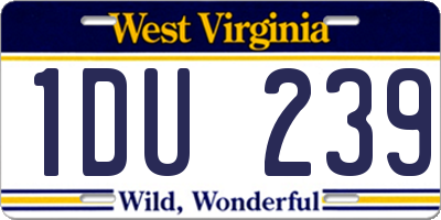 WV license plate 1DU239