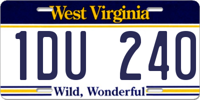 WV license plate 1DU240