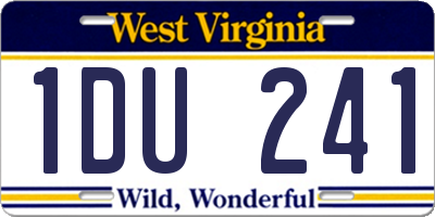 WV license plate 1DU241
