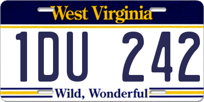 WV license plate 1DU242