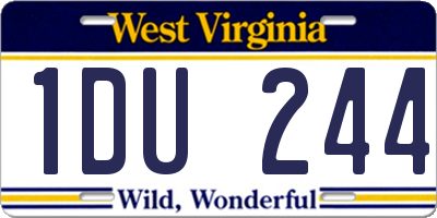 WV license plate 1DU244