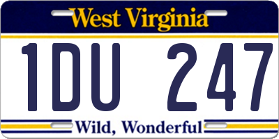 WV license plate 1DU247