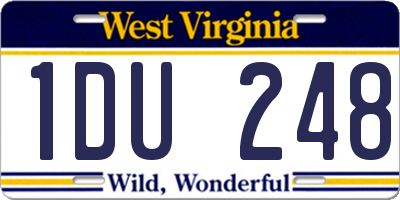 WV license plate 1DU248