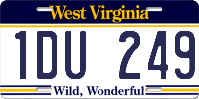 WV license plate 1DU249
