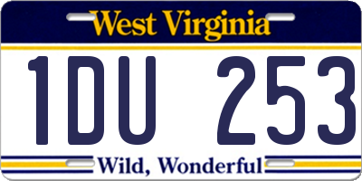 WV license plate 1DU253