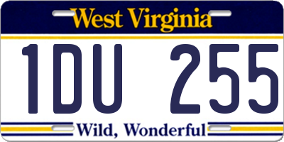 WV license plate 1DU255