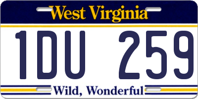 WV license plate 1DU259