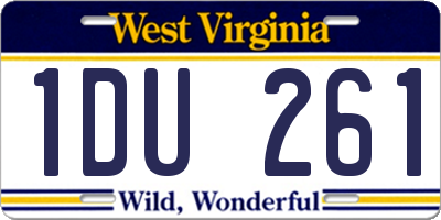 WV license plate 1DU261