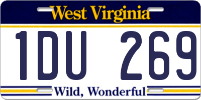 WV license plate 1DU269
