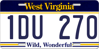 WV license plate 1DU270