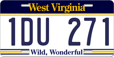 WV license plate 1DU271
