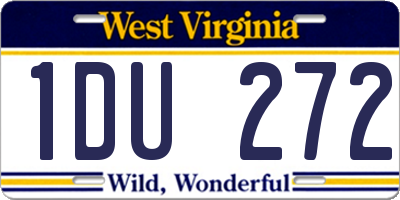 WV license plate 1DU272