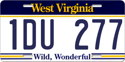 WV license plate 1DU277