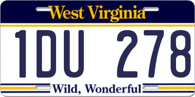 WV license plate 1DU278
