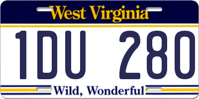WV license plate 1DU280