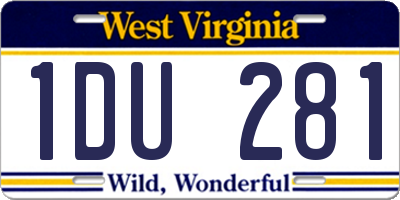 WV license plate 1DU281
