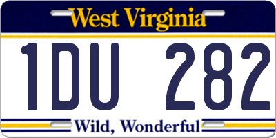 WV license plate 1DU282