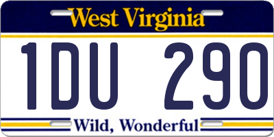 WV license plate 1DU290