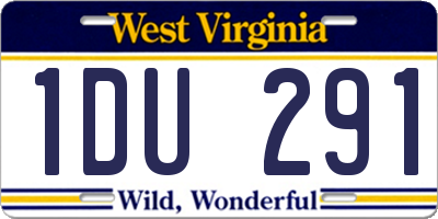 WV license plate 1DU291