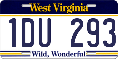 WV license plate 1DU293