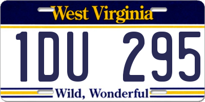 WV license plate 1DU295
