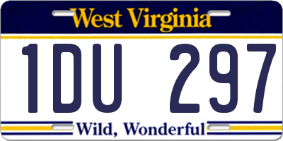 WV license plate 1DU297