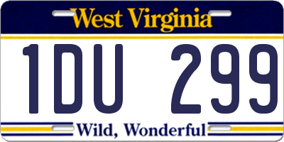 WV license plate 1DU299