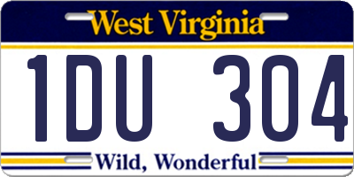 WV license plate 1DU304