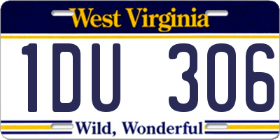 WV license plate 1DU306