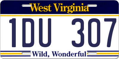 WV license plate 1DU307
