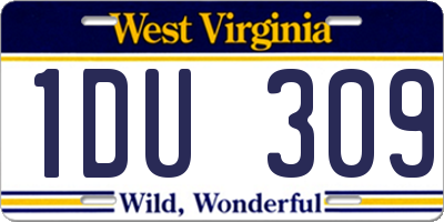 WV license plate 1DU309